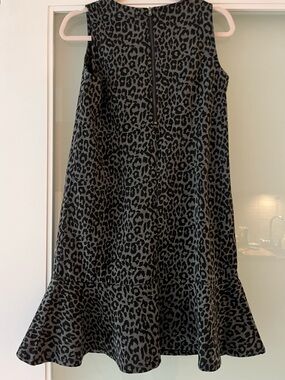LOFT Black and Gray Leopard Print Sleeveless Dress